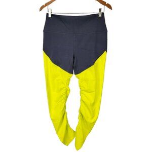 NWT Zyia Leggins Womens Size 12 Neon Yellow Parallel Luxe Hi Rise  7/8 24”